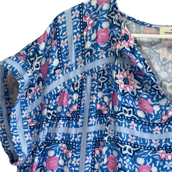 Vineyard Vines Bloom Floral Blue and Pink Women's Top. Size S - Picture 3 of 12